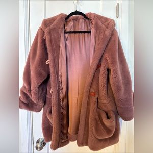 Pink Faux Fur Coat